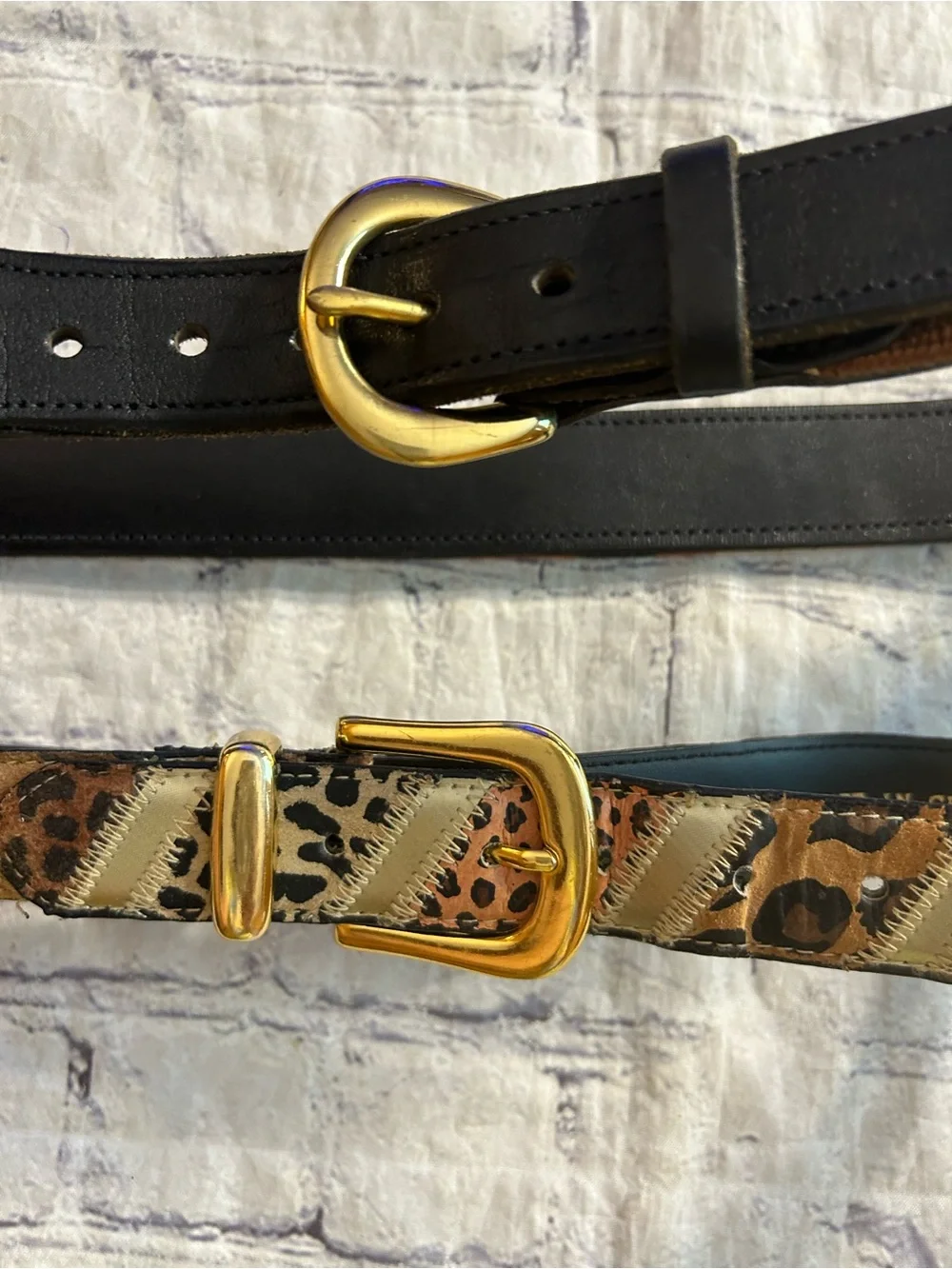 DBU MULTI ANIMAL PRINT LEATHER AND MULTI ANIMAL PRINT LEATHER BELTS (2) ARTSY